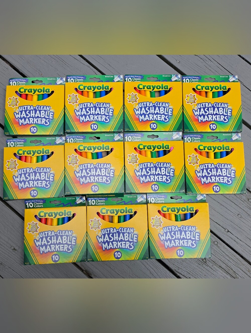 Crayola Ultra Clean Washable Markers (10 Boxes) 10 Broad Line/Box 100 Count